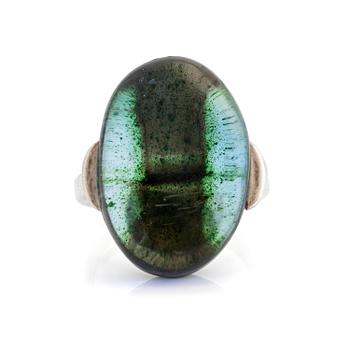 510. Vivianna Torun Bülow-Hübe, ring, silver med glas, Stockholm 1951.