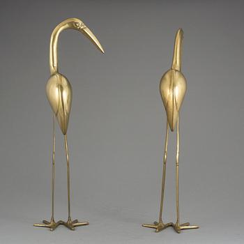 INREDNINGSSKUPTURER, 2 st, mässing, 1900-talets slut.