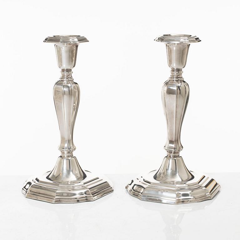 Candelsticks, a pair, silver GAB, Stockholm 1962.