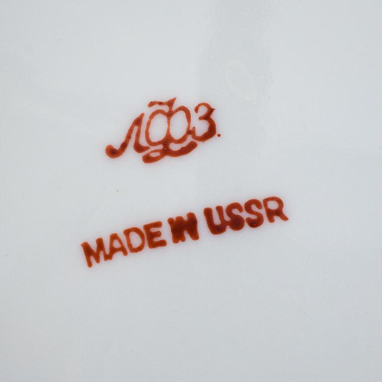 A coffee and teset of 21 pieces in porcelain, "Cobalt net", Lomonsov.