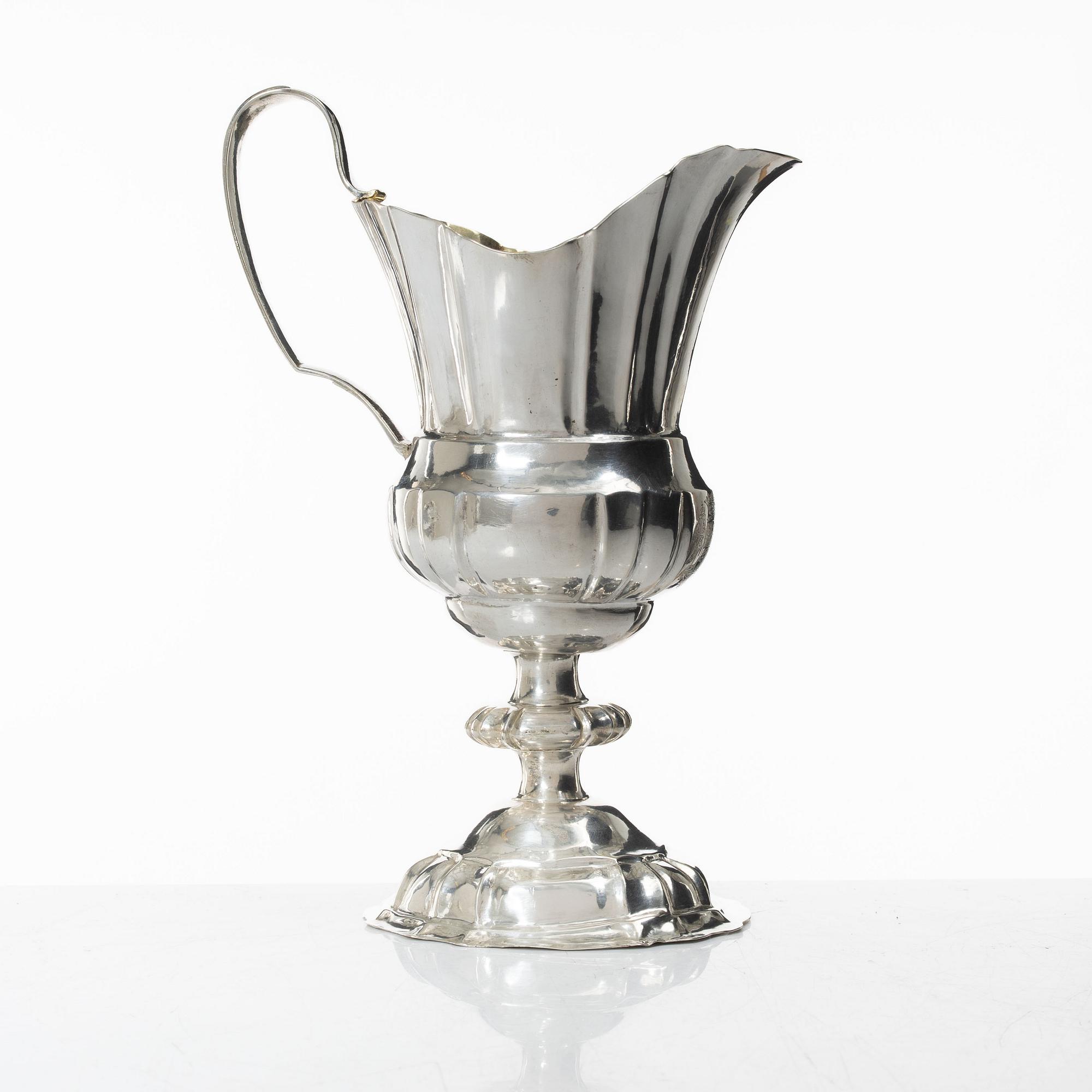 A Berlin silver pitcher, marks of Johann Gottlieb I. Matthes, 1740's.