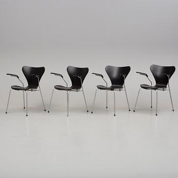 KARMSTOLAR, 4 st, "Sjuan", Arne Jacobsen, Fritz Hansen.