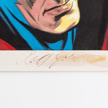 Rolf Gohs, gouache & inkk, 3, signed. Covers for Fantomen, 1980's.