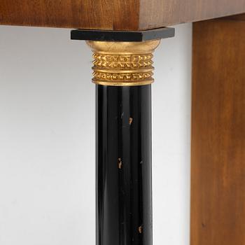 An Empire Mahogany Veneer Mirror and Console Table, first half of the 19th Century.
