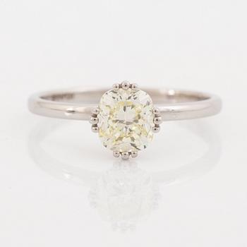 Cushion cut diamond ring.
