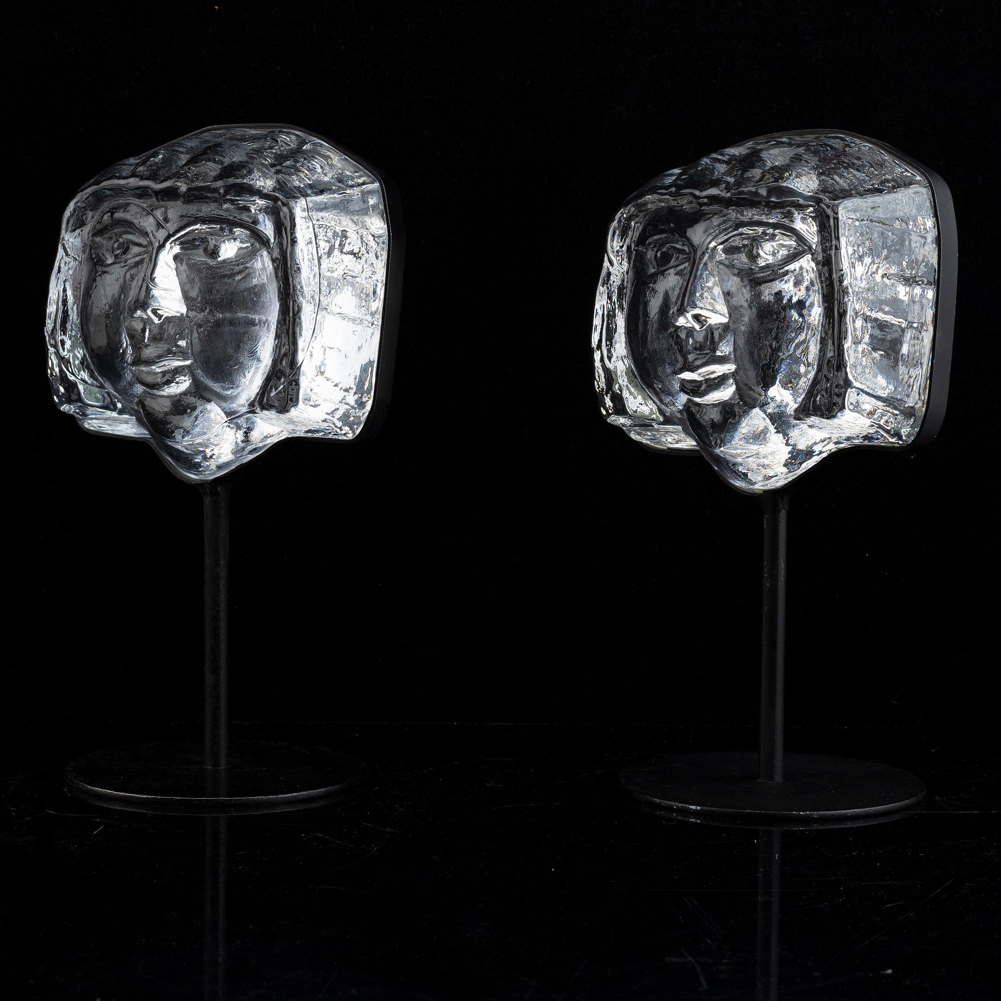 Erik Höglund, skulpturer, 2 st, glas, Boda.