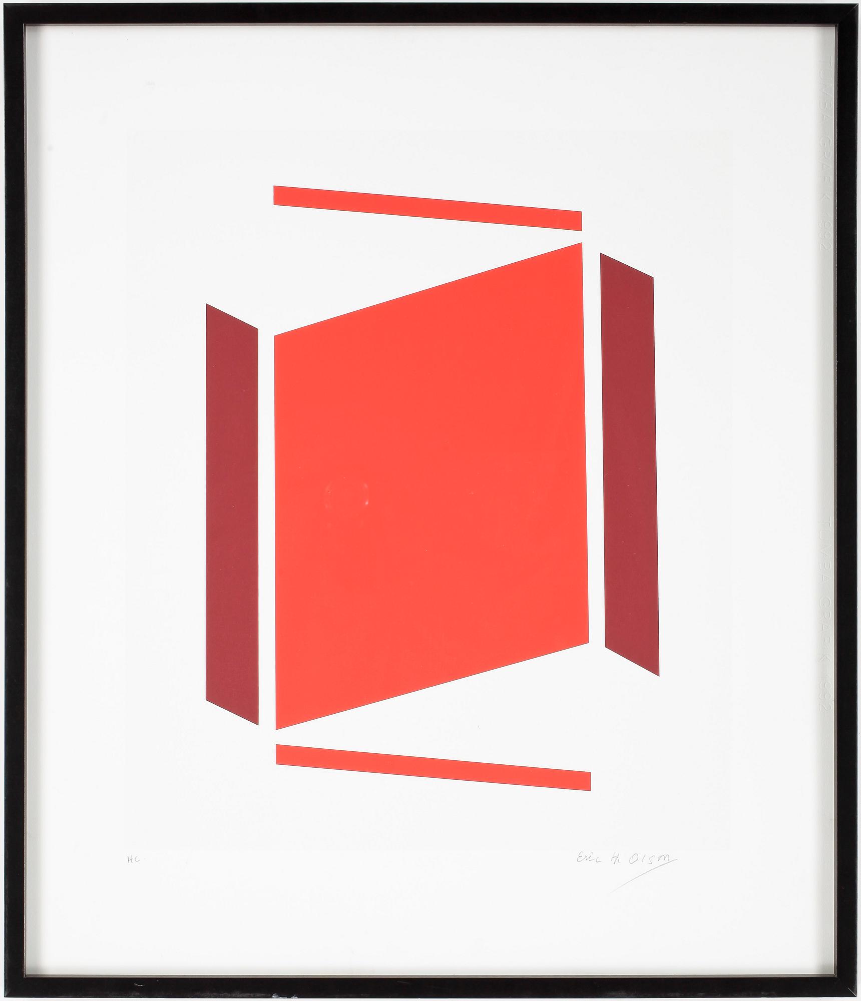 ERIC H OLSON, litografi, signerat provtryck, "H.C".