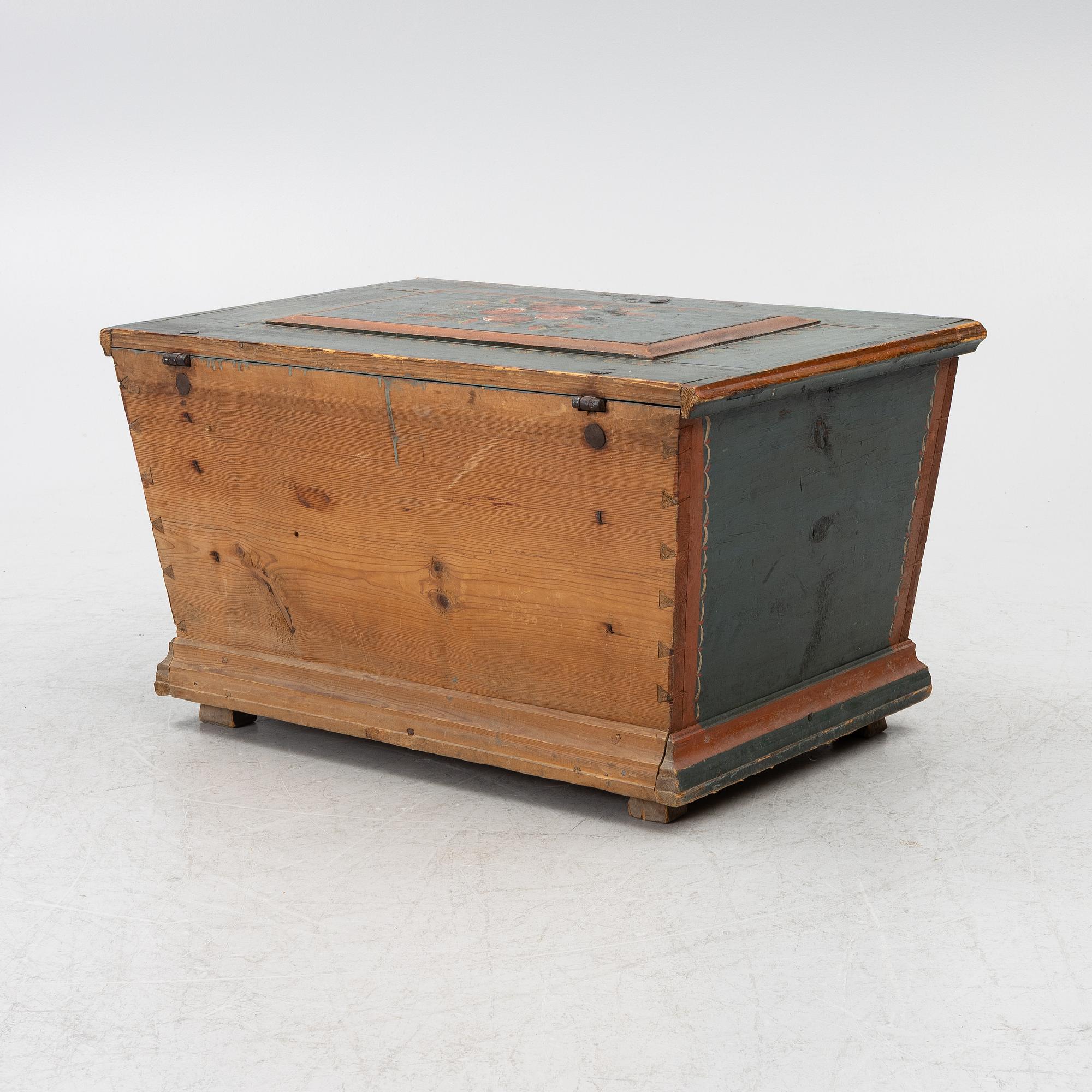 A Swedish painted chest, dated 1815.