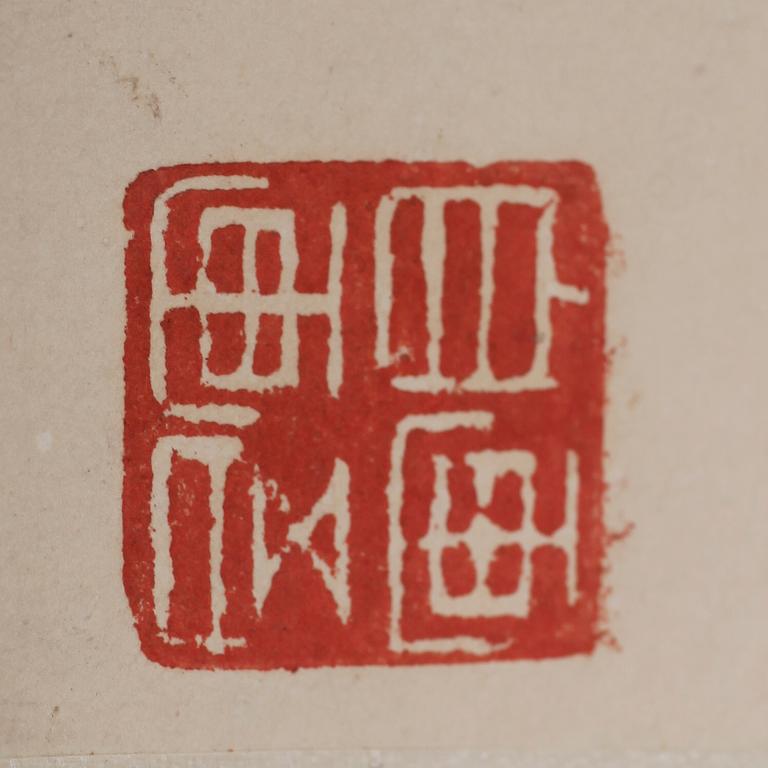 KAKEMONO, 2 st, blandteknik, Japan, 1900-tal.