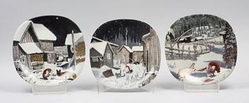 JULTALLRIKAR, 8 st, porslin, Guldkroken.