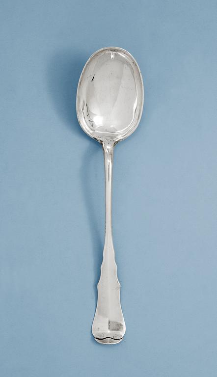 A SWEDISH SILVER SERVING-SPOON, Makers mark of Anders Schotte, Uddevalla 1786.
