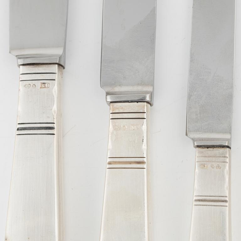 Jacob Ängman, bestickservis, 129 delar, "Rosenholm", bl.a. GAB, Stockholm, 1960.