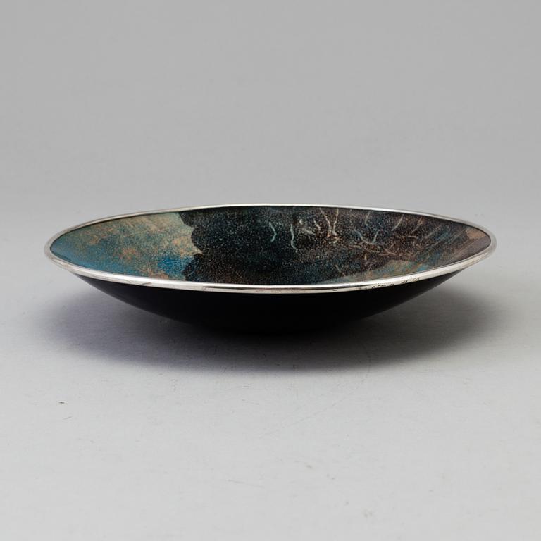 SVEN OLSEN, a silver and enamel bowl, Arvika 1930.