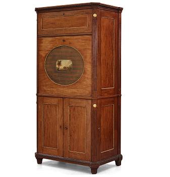 4. A late-Gustavian secretaire with an organ-mechanism, Stockholm, late 18th century.