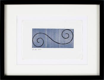 Robert Mangold · ROBERT MANGOLD, träsnitt, monogramsignerad o daterad 2000.