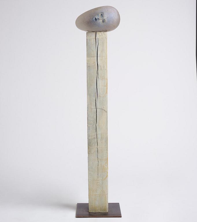 Bertil Vallien, a unique "Resting Head" sand cast glass sculpture, Kosta Boda, Sweden.