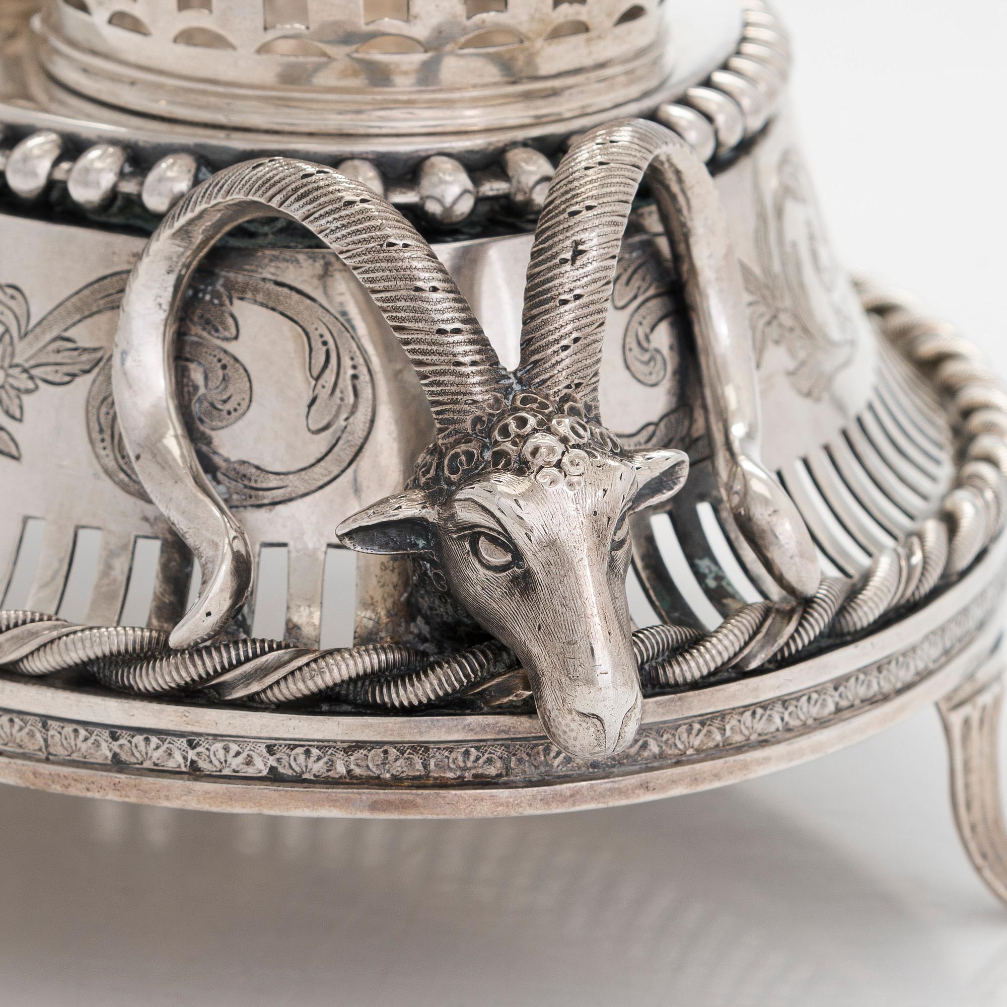 Stefan Westerstråhle, bordssurtout, silver, Stockholm 1796.