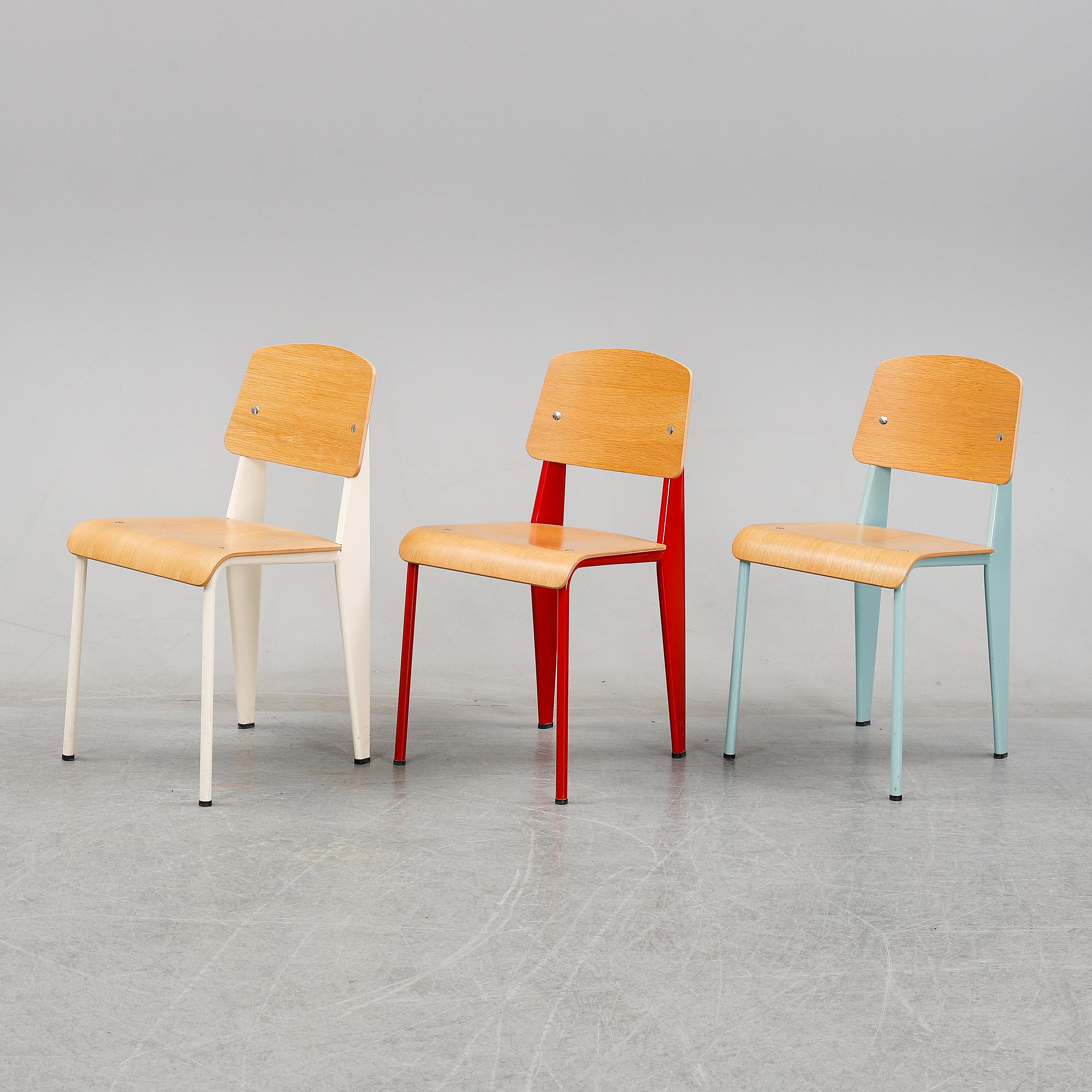 Seven 'Standard' chairs by Jean Prouvé, Prouvé Collection 2002, Vitra.