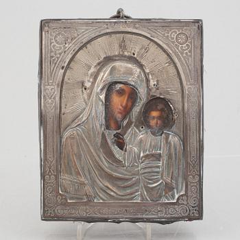 Icon, with a silver oclad, Moscow, Russia 1896.