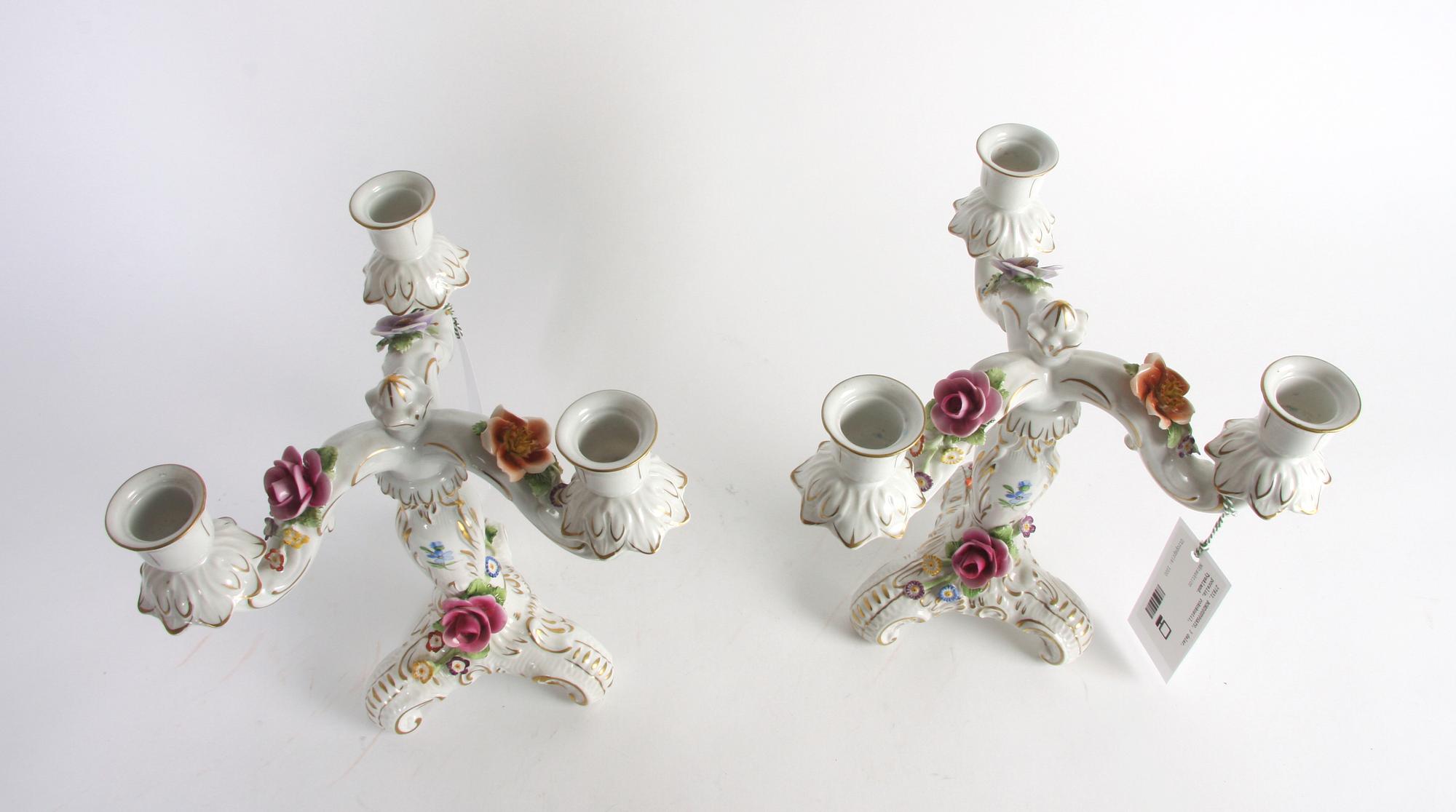 BORDSUPPSATS, 3 delar, porslin, rokokostil,
Tyskland.