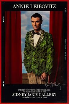 Annie Leibovitz, signed exhibition poster, "David Byrne", 1986.