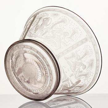 Edward Hald, an engraved glass bowl, Orrefors, 1920, model 147, provenance Edward Hald.