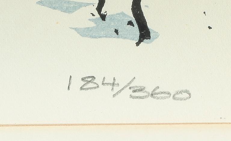 SVENOLOV EHRÉN, färglitografi, signerad, daterad 76 och numrerad 184/360.