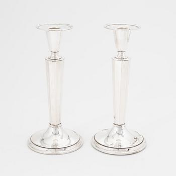 A pair of silver candlesticks, mark of Edlunds Silvervarufabriker, Stockholm 1959.