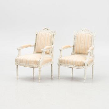 A pair of Louis XVI-style chairs, second half of the 19th century.