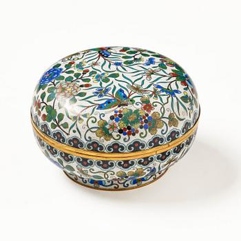 Ask med lock, cloisonné, Kina, 1900-tal.