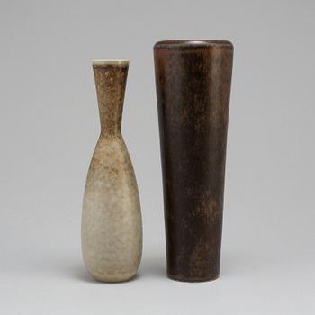 CARL-HARRY STÅLHANE, 2 unique stoneware vases, Rörstrand.