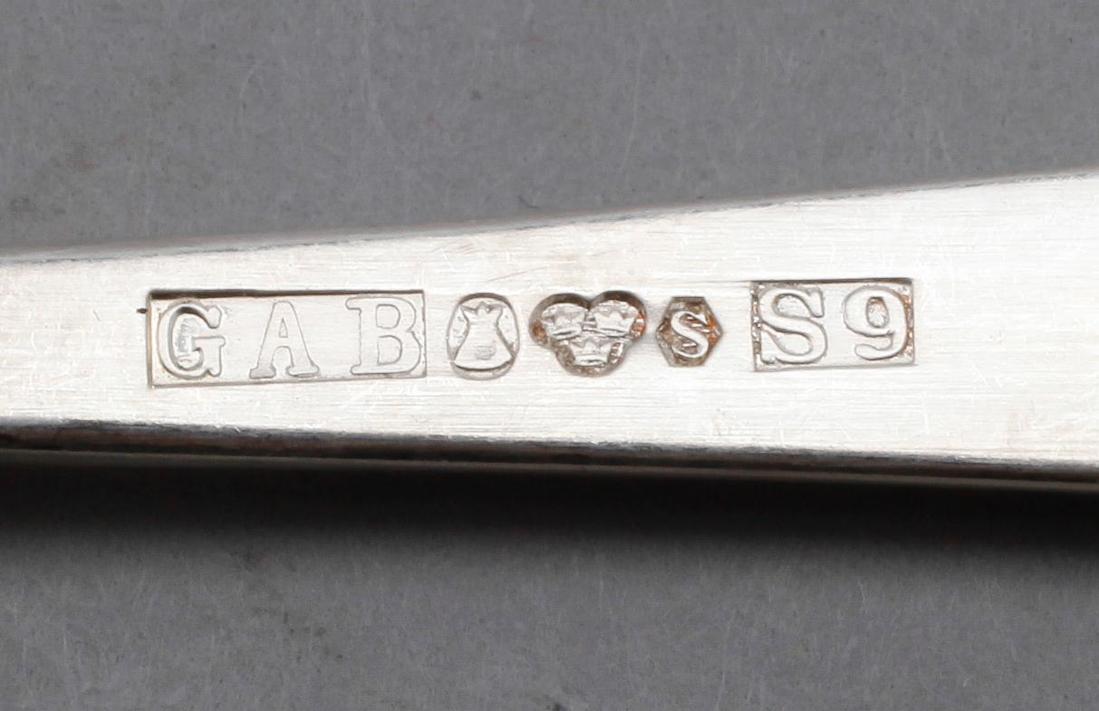BESTICK, 14 delar, silver, GAB, 1950-/60-tal. Vikt ca 190 gram.