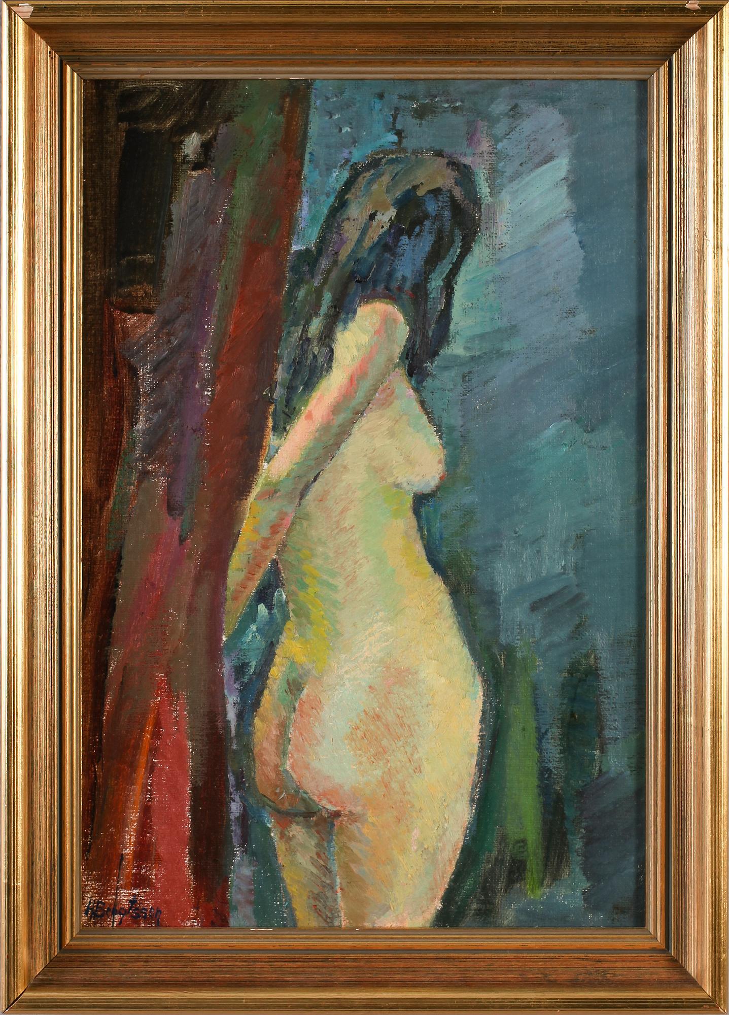 HERTHA BENGTSON, olja på pannå, signerad.