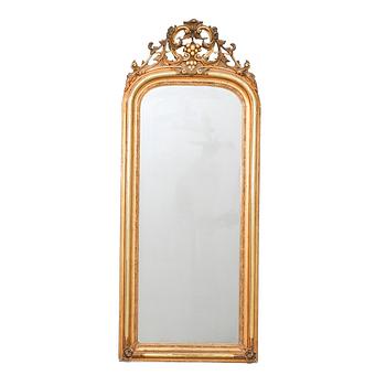 A late 19th century gilded Neo Rococo mirror.