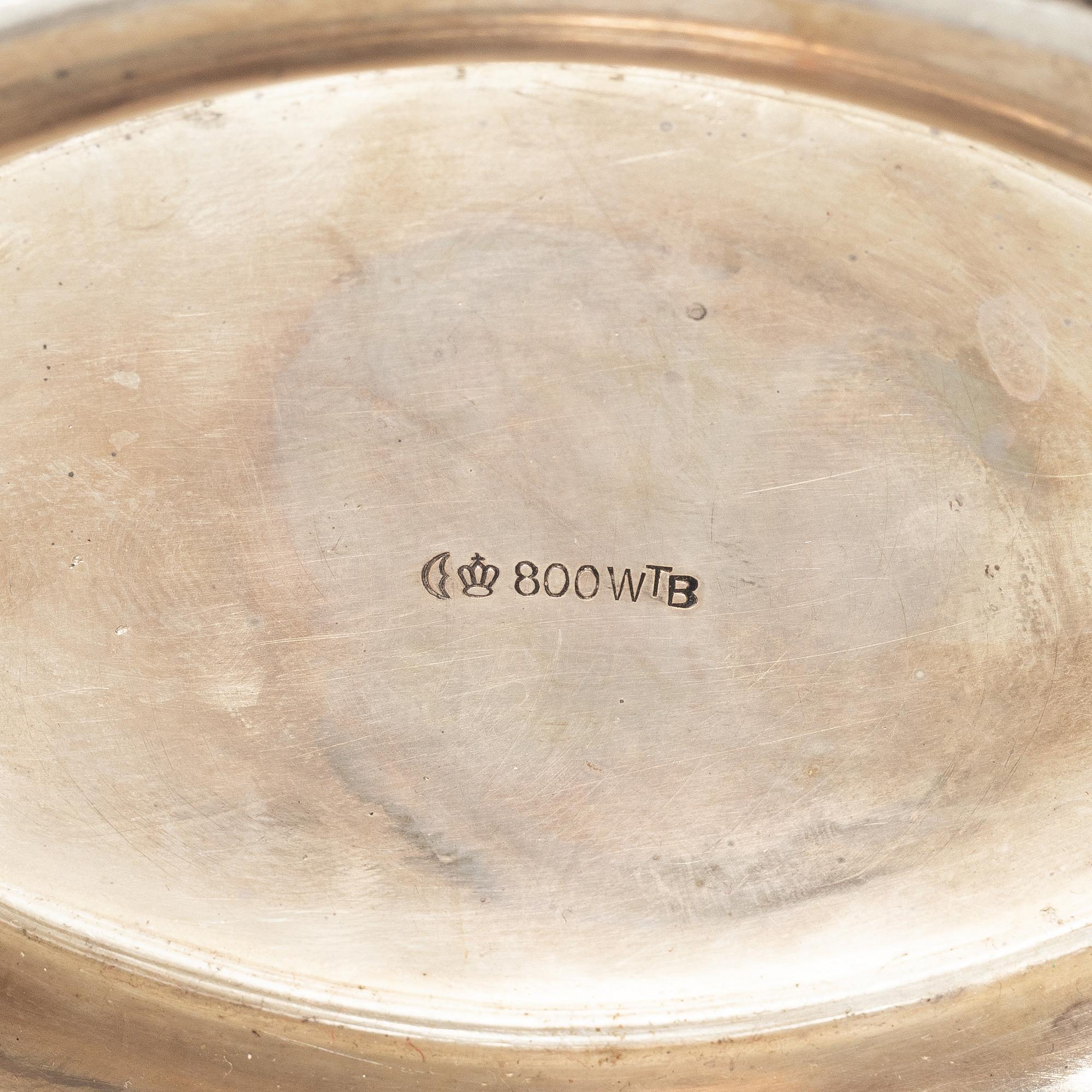 A German silver coffee service, mark of Wilhelm T Binder, Schwäbisch Gmünd, first half of the 20th century (3 pieces).