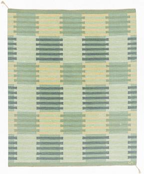 Carl Malmsten, a carpet, "Capella, grön". Flat weave. 301 x 194 cm. Signed CM.