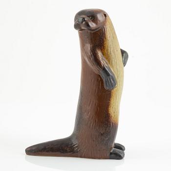 Lisa Larson, two figurines, 'Utter' and 'Gråsäl' for Nordiska Kompaniet in collaboration with WWF, Gustavsberg.