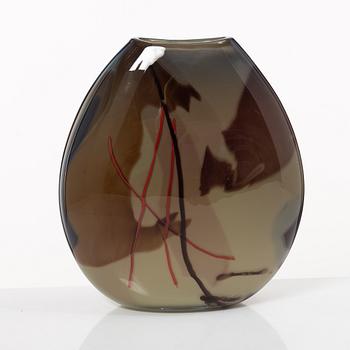 Jan-Erik Ritzman, a vase, glass, unique, Transjö, 1988.