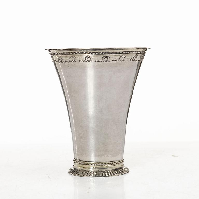 A Swedish silver beaker, mark of Johan Söderdahl, Söderköping 1777.
