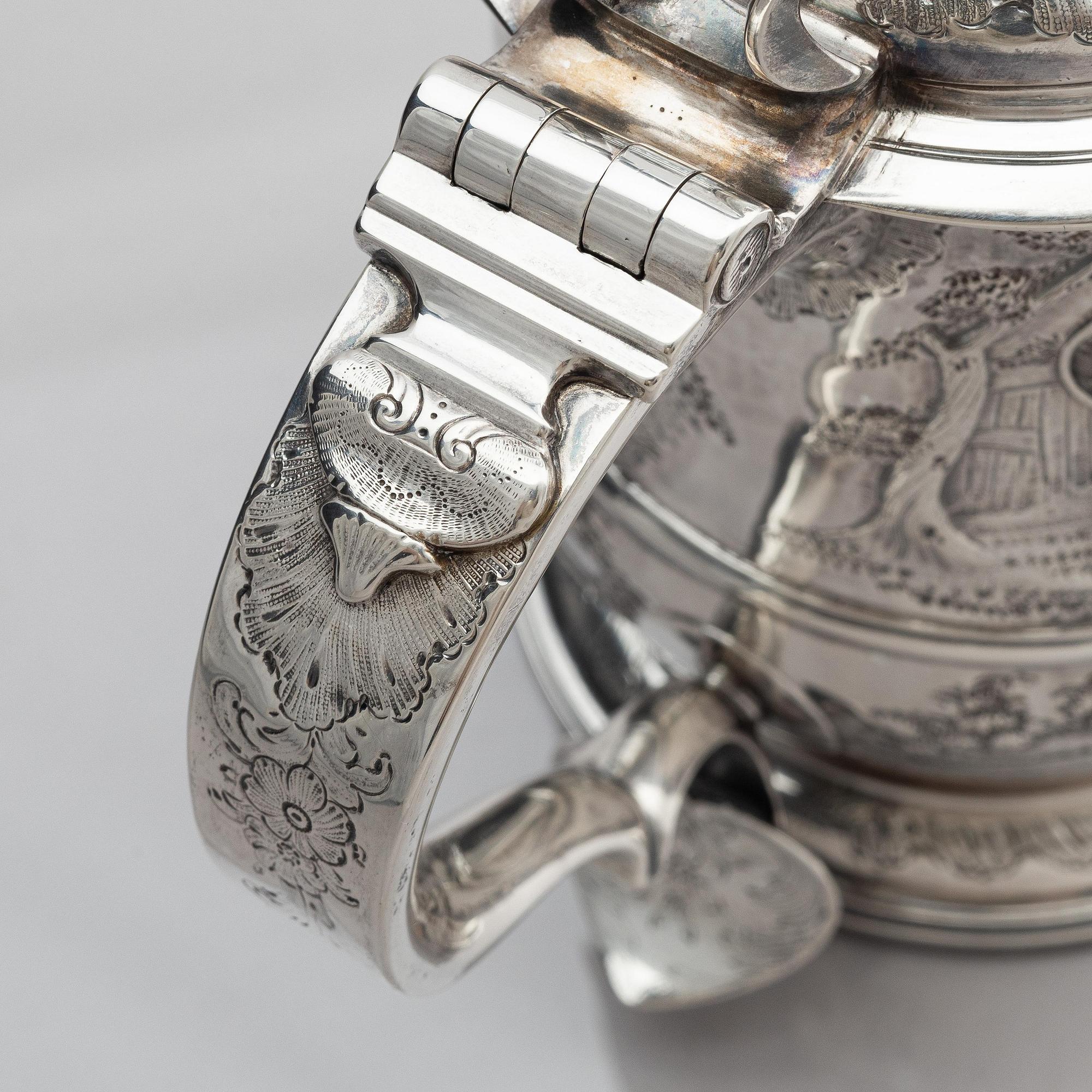 Humphrey Payne, dryckeskanna, silver, London 1748.