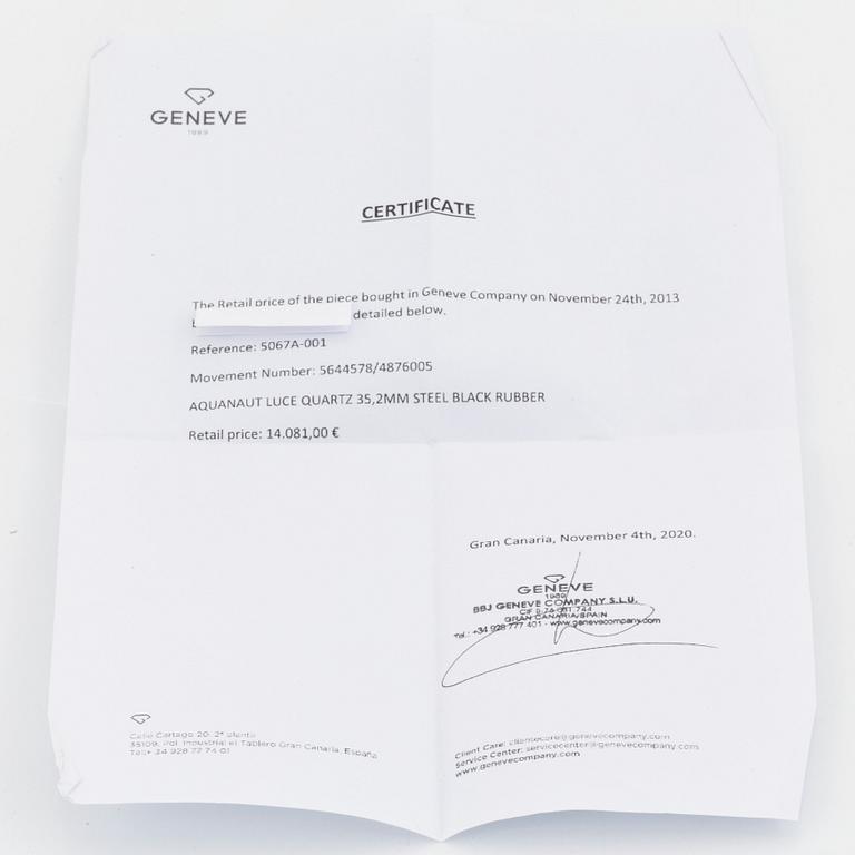 Patek Philippe, Aquanaut, Luce.