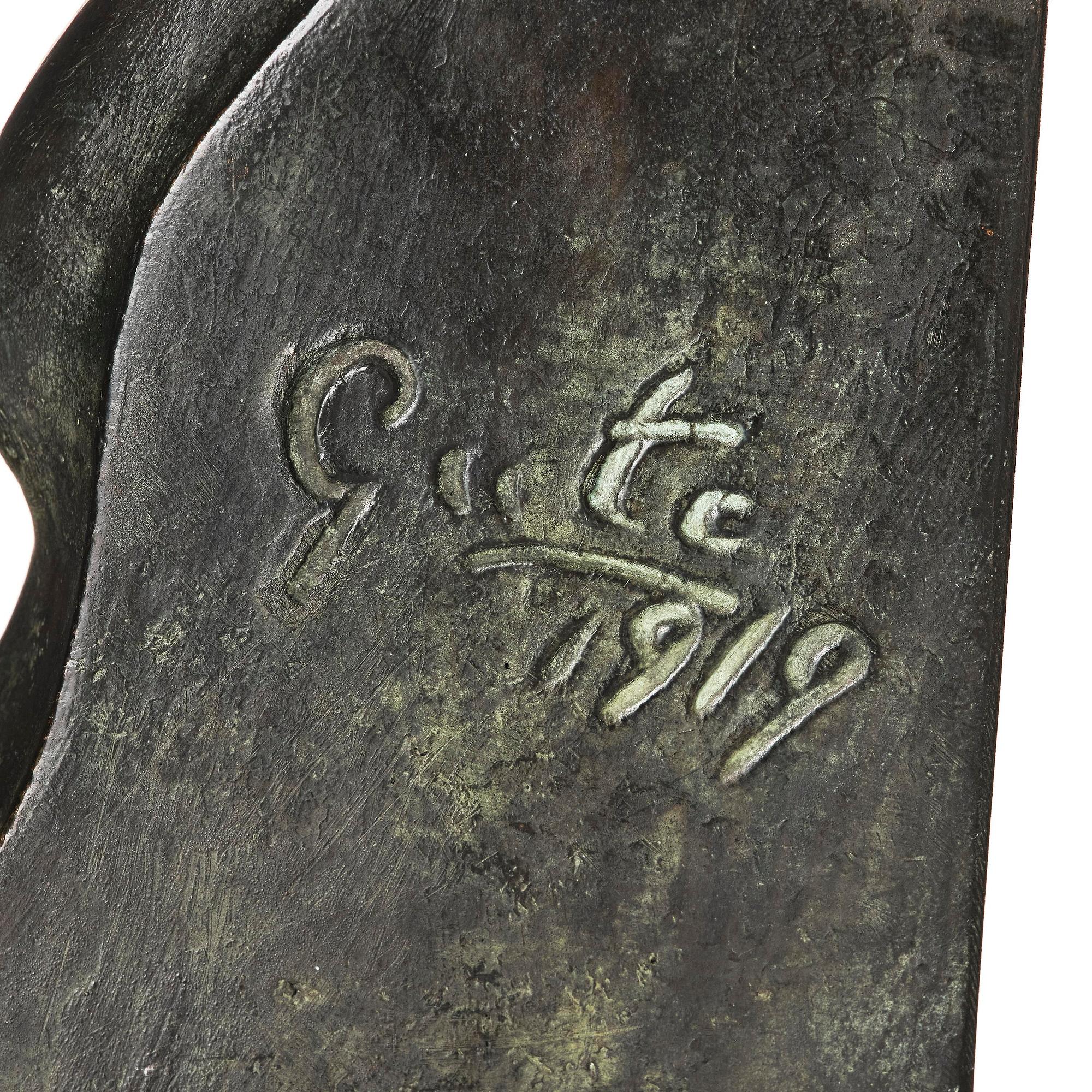 Axel Gute, a pair of Swedish Grace book ends, dated 1919.