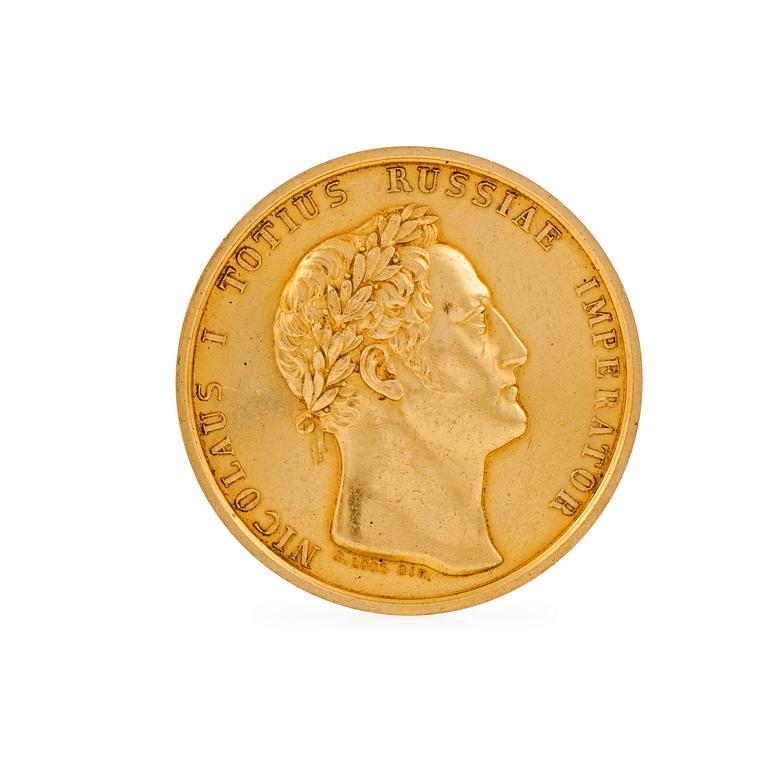A Russian 19th century gold medal, Nicholas I. Russia 1829.