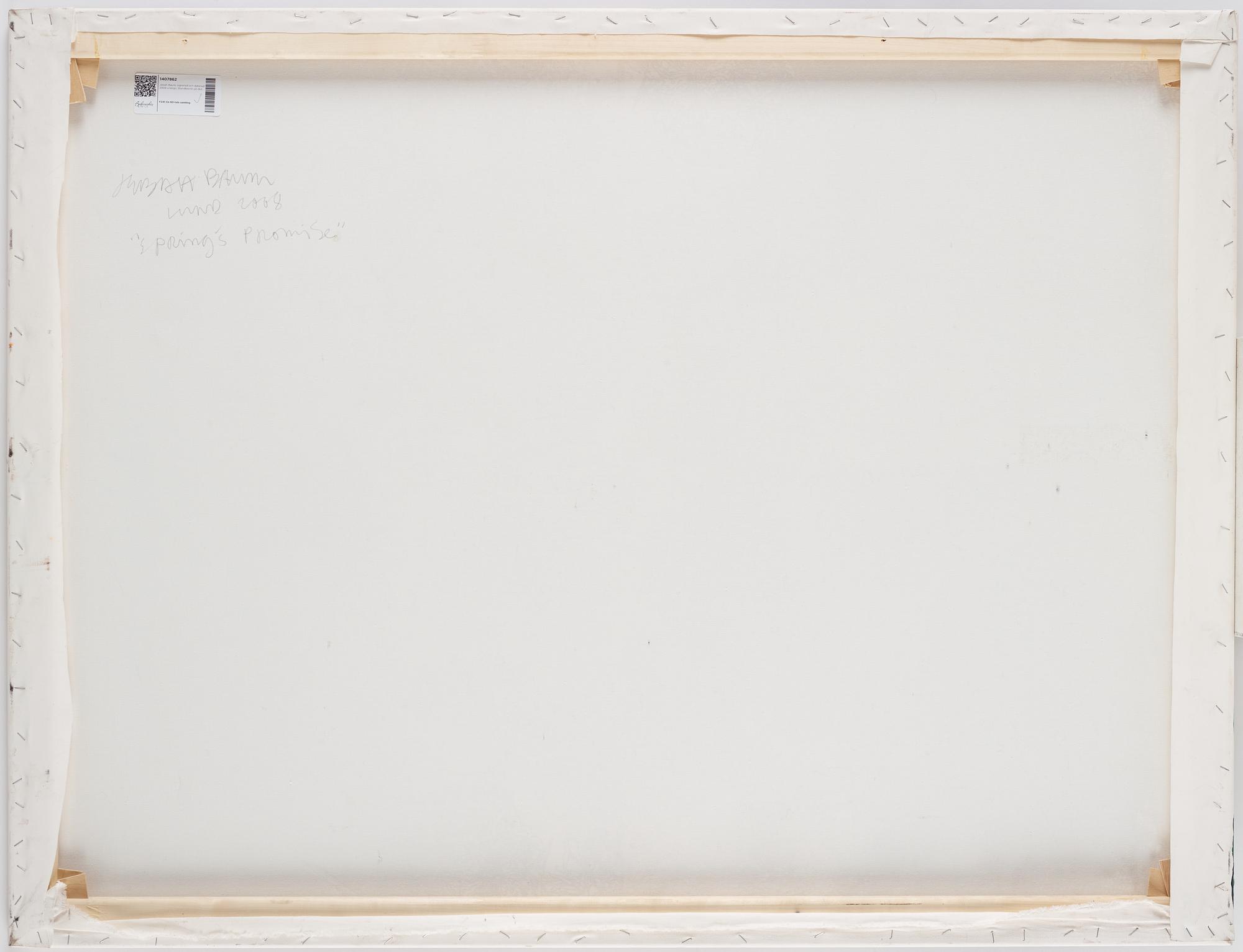 Jebah Baum, blandteknik på duk, signerad och daterad 2008 a tergo.