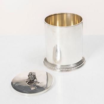 C.G. Hallberg, a silver jar with lid, Stockholm, Sweden 1953.