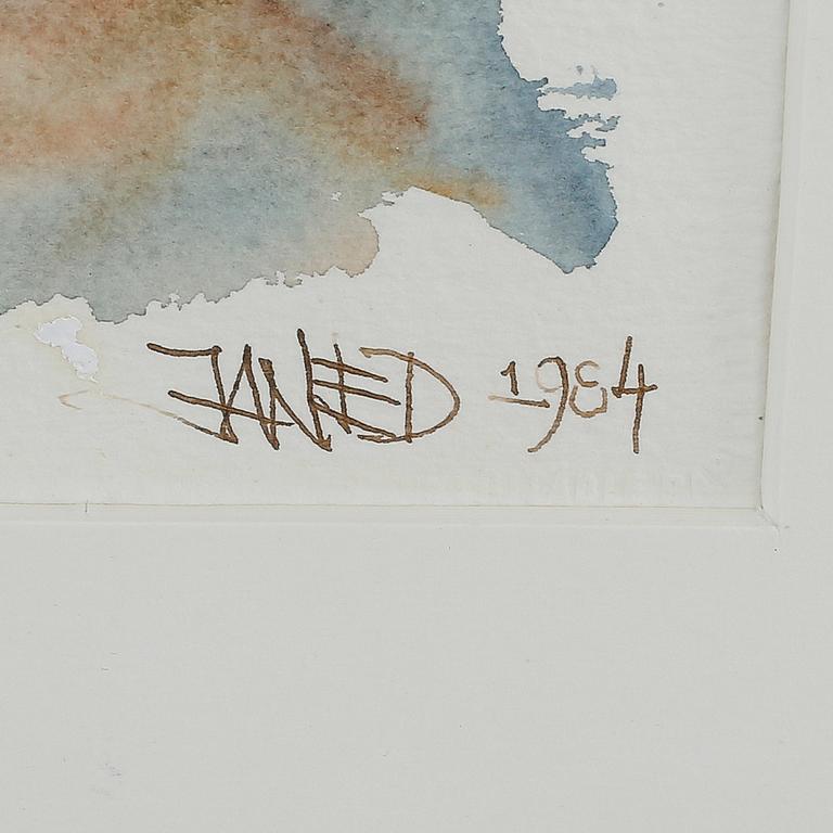 OKÄND KONSTNÄR, 2 st, akvarell, signerade Janed och daterade 1984.