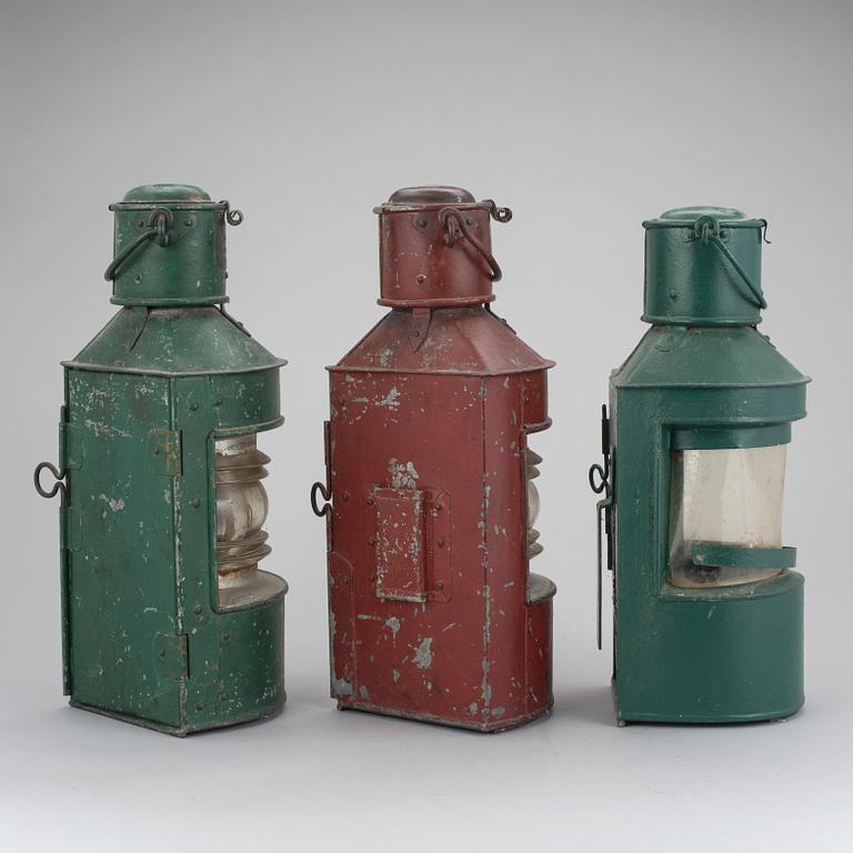 LANTERNOR 3 st, bla J.C. Larsén och Co, Stockholm, 1800-tal.