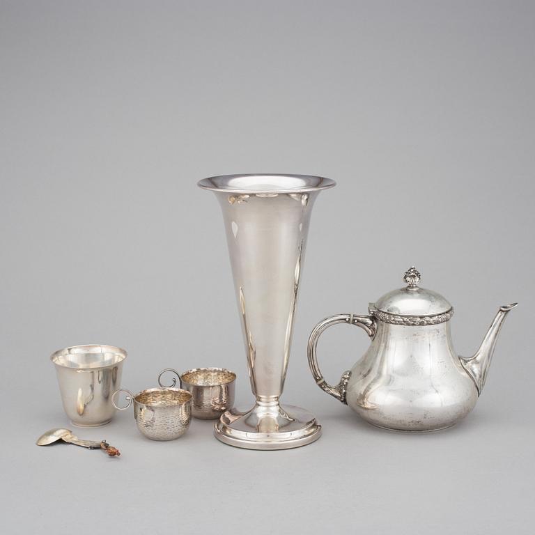 PARTI SILVER, 6 delar, bl a W A Bolin, 1900-tal.