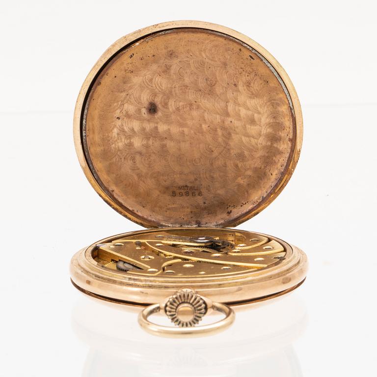 A 14K pocket watch, 53 mm.