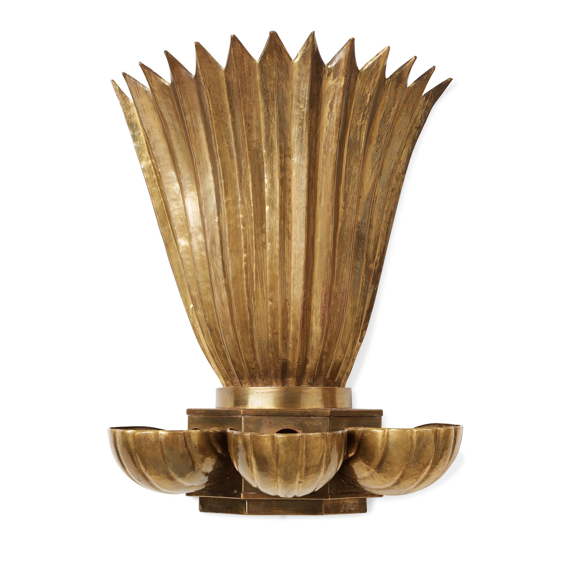 Lars Holmström, a Swedish Grace brass wall light.